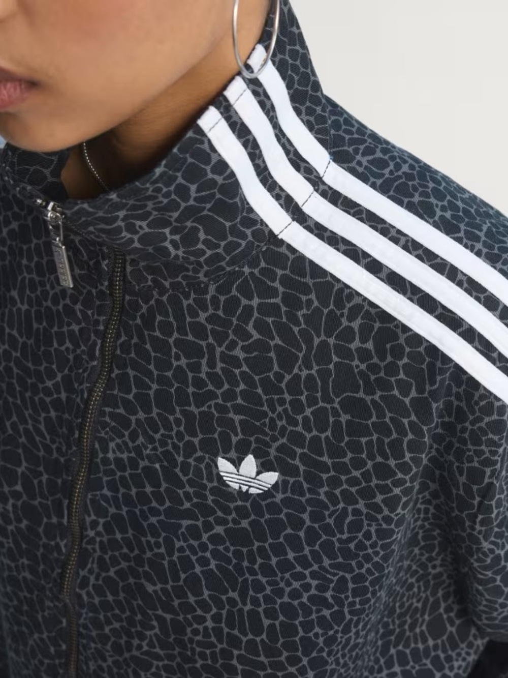 Brand new FIREBIRD OVERSIZED AOP DENIM JACKET Medium ADIDAS *NWT*